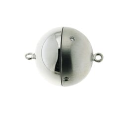 Magnetkugelschließen mit Brillanten, glänzend /seidenmatt + Dia