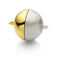 Magnetkugelschließen mit Brillanten, WG matt + Dia/GG glänzend