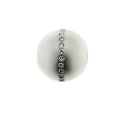 Brillantwechselkugelschließen, gerade Linie, seidenmatt