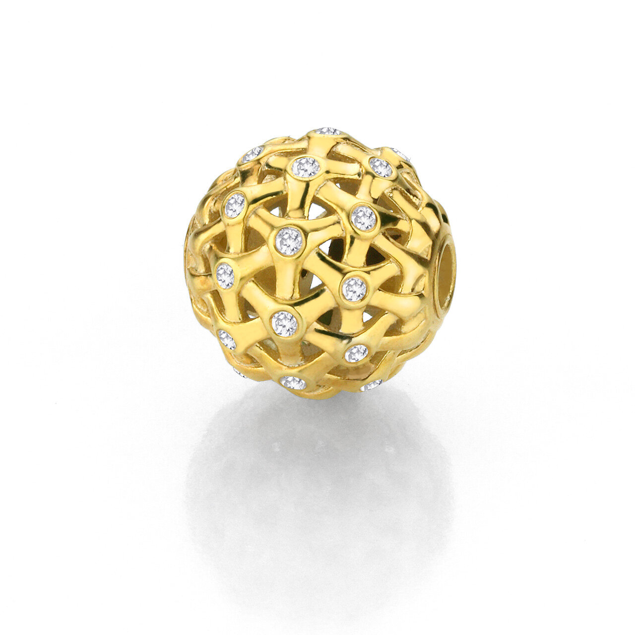 Interchangeable ball clasp with diamonds, 11,5 mm