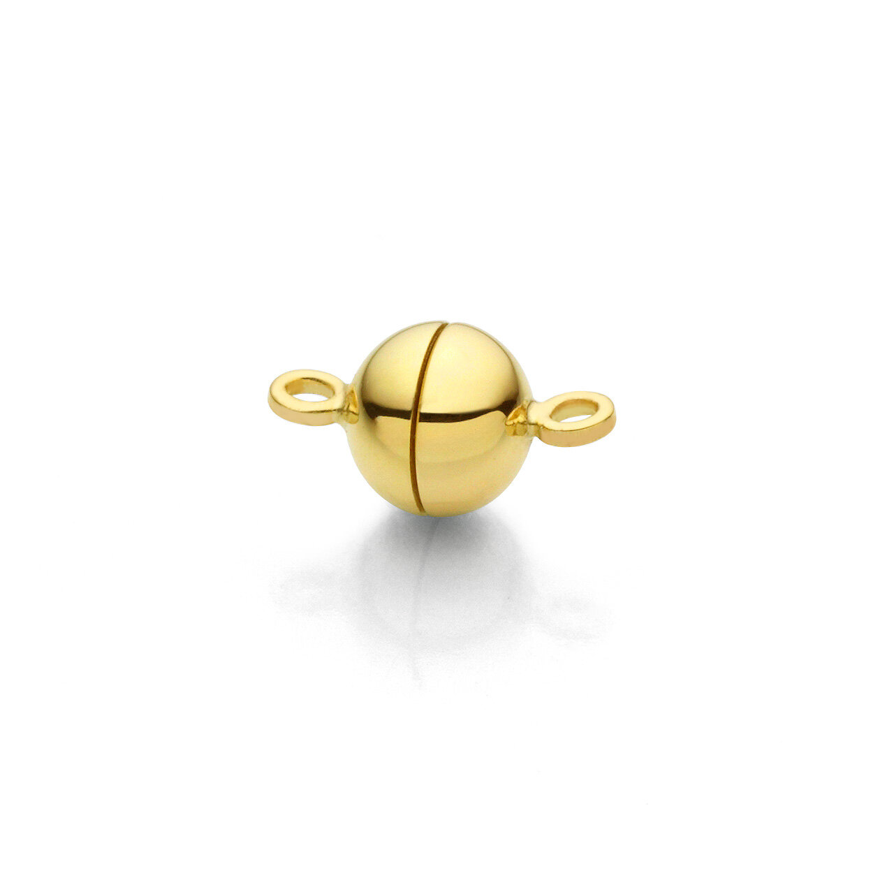 Magnetic ball clasp, 6 mm, pol.