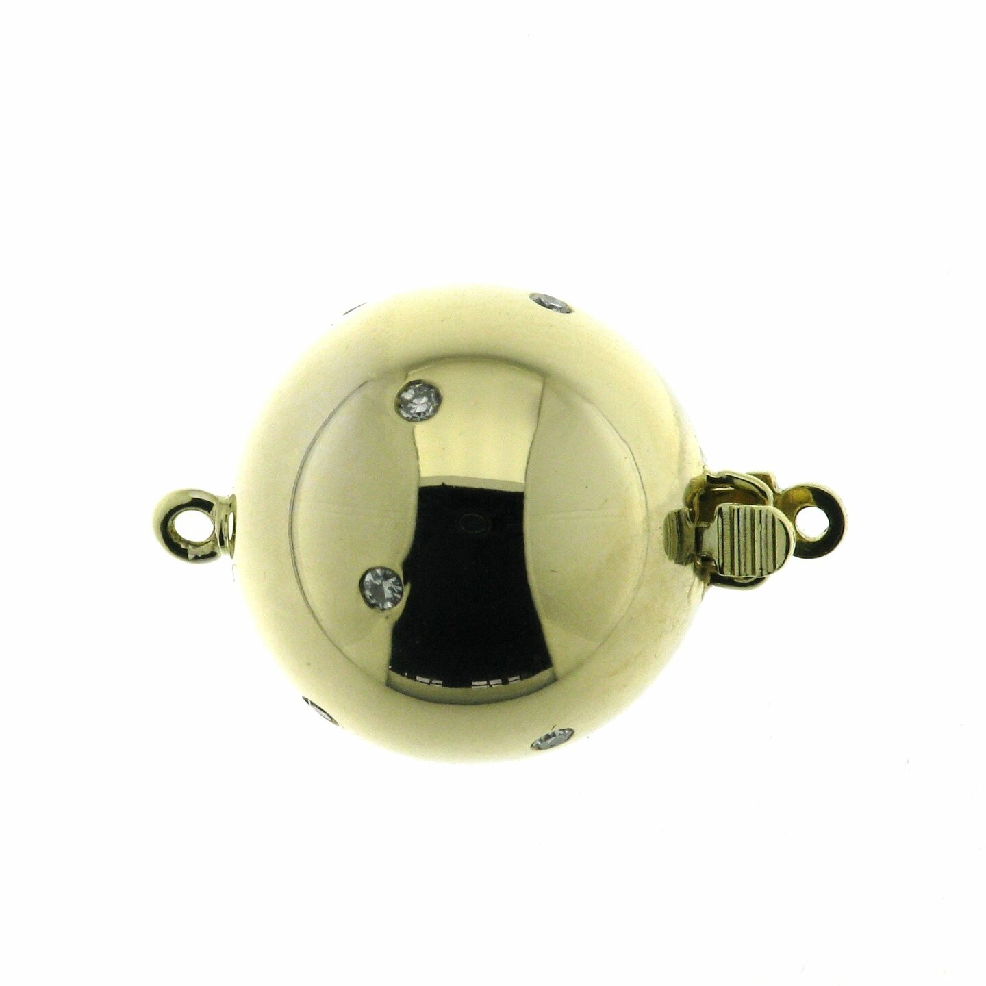 Diamond ball clasp, scattered, shiny, 15 mm