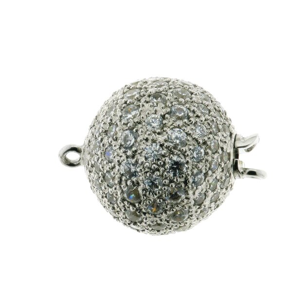 Pav&eacute;e ball clasp, 14 mm
