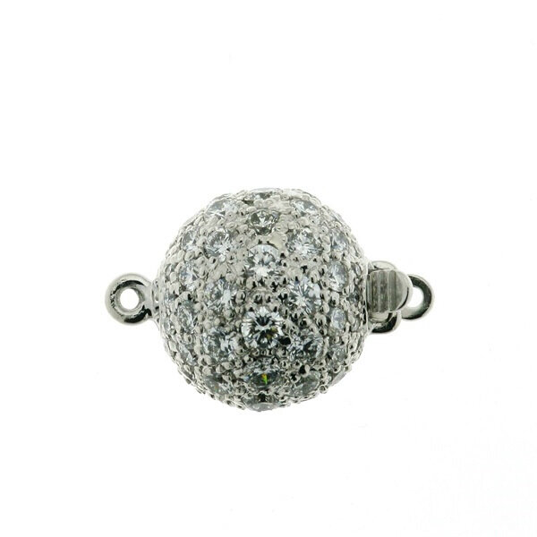 Pav&eacute;e ball clasp, 12 mm