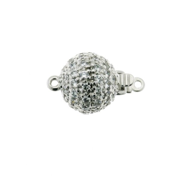 Pav&eacute;e ball clasp, 10 mm