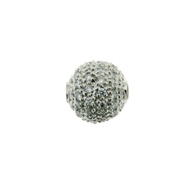 Pav&eacute;e ball clasp, 10 mm