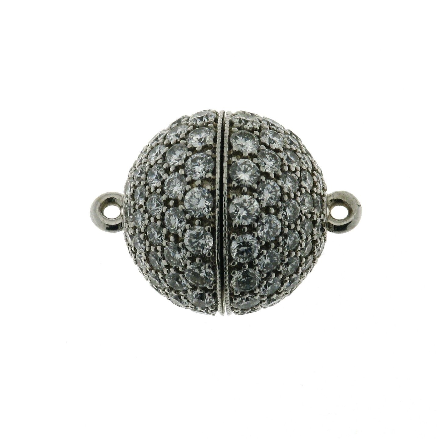 Pav&eacute;e magnetic ball clasp, 14 mm