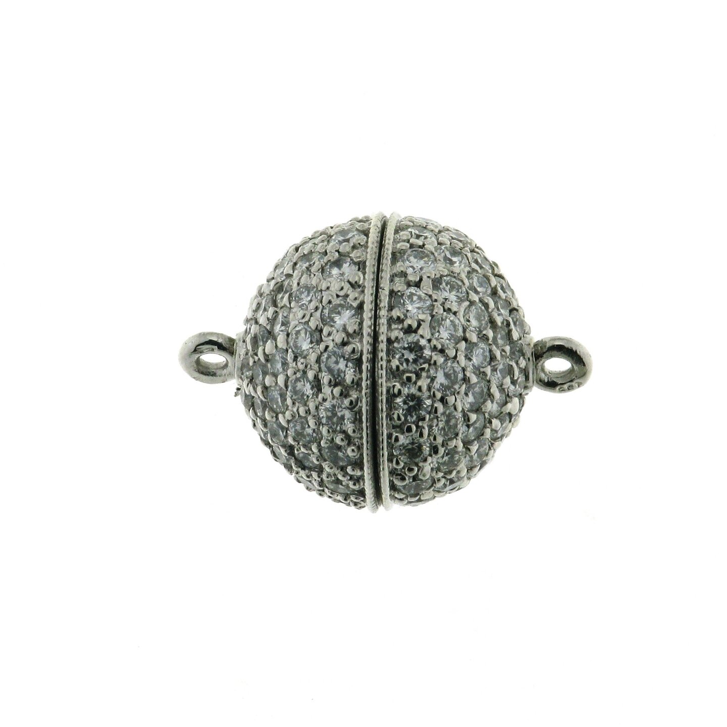 Pav&eacute;e magnetic ball clasp, 11 mm