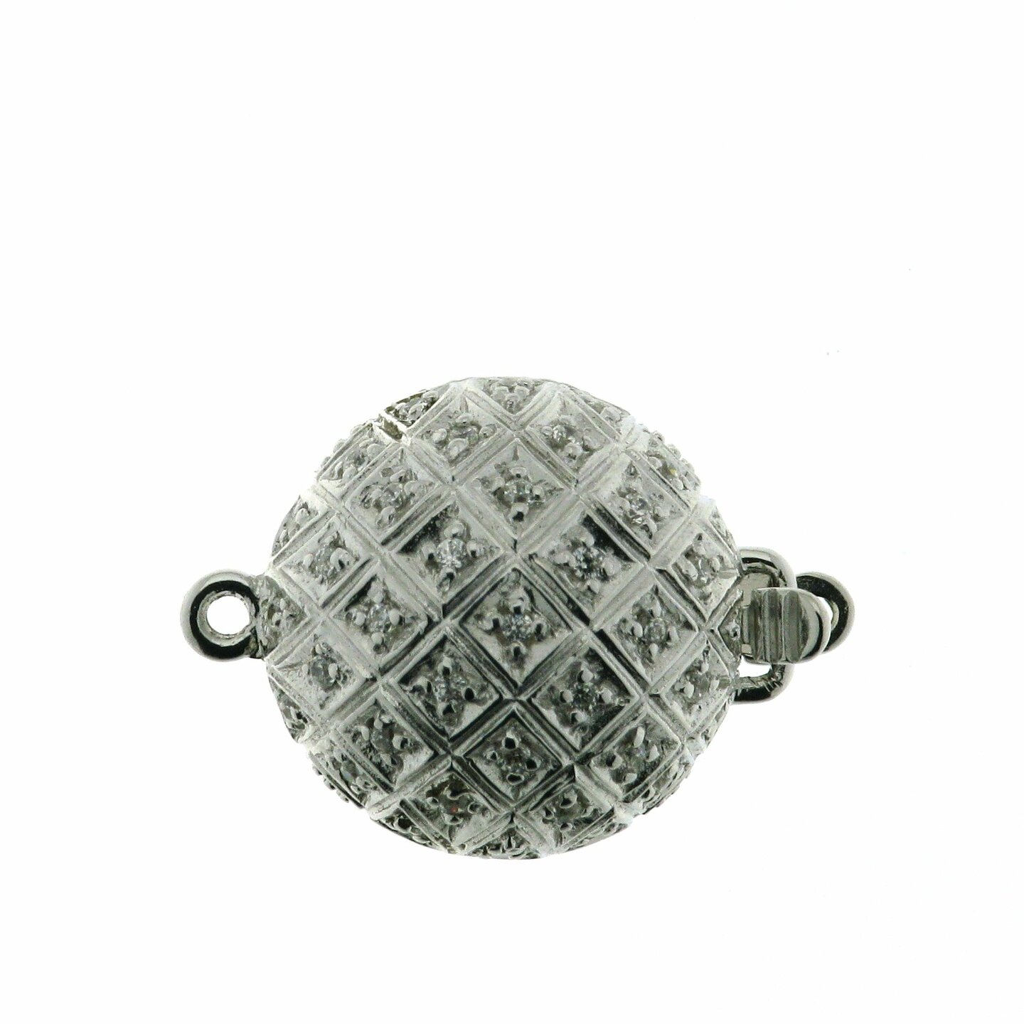 Cross Pav&eacute;e ball clasp, 14 mm