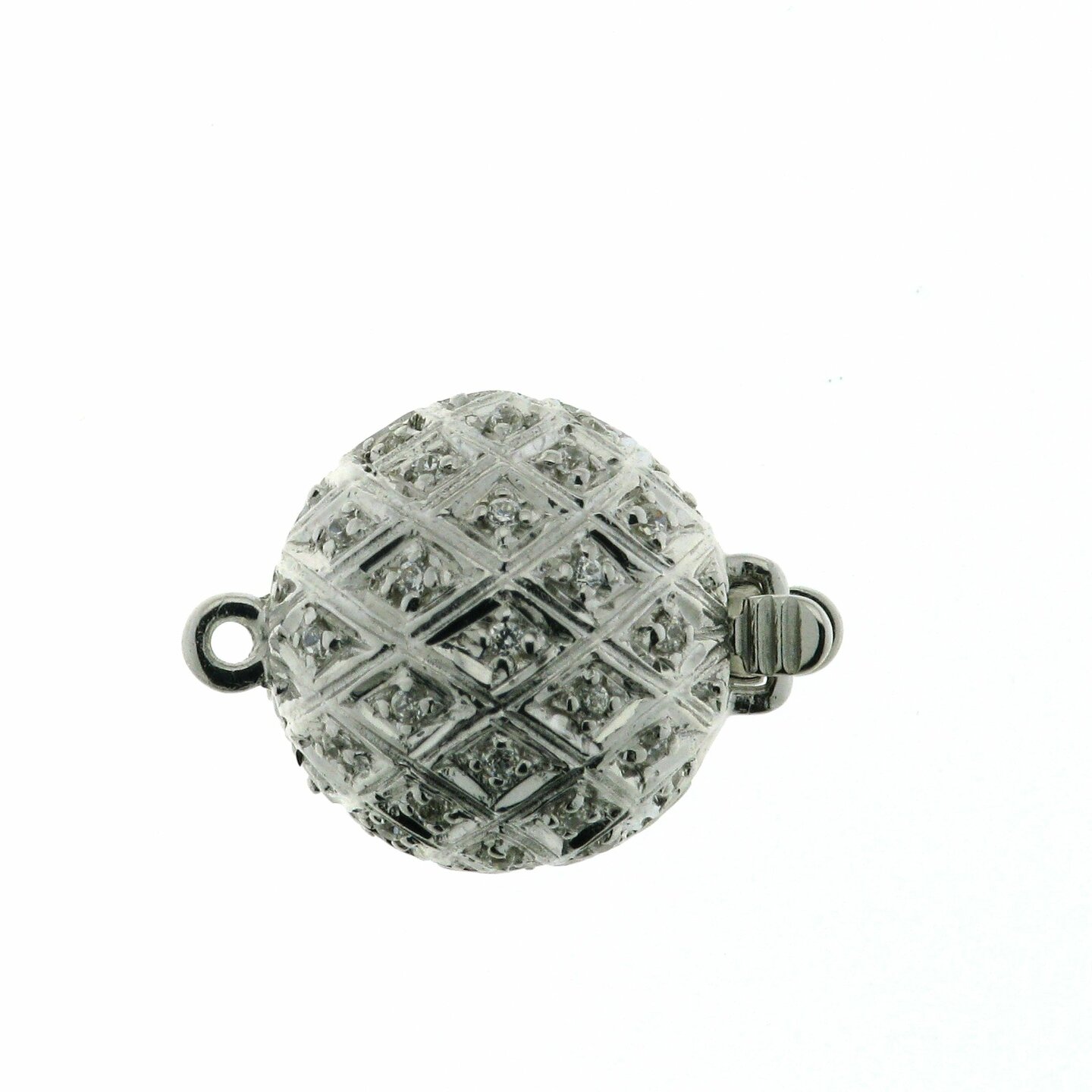 Cross Pav&eacute;e ball clasp, 12 mm