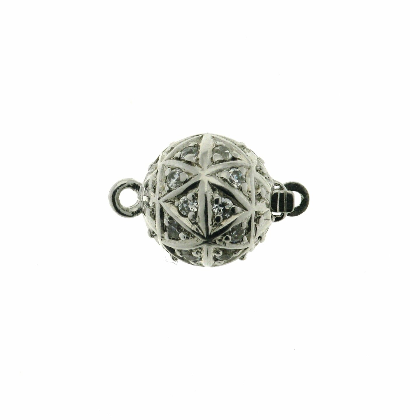 Cross Pav&eacute;e ball clasp, 9 mm