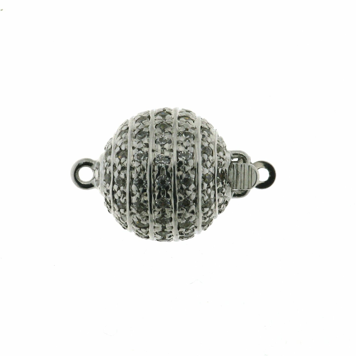 Line Pav&eacute;e ball clasp, 12 mm