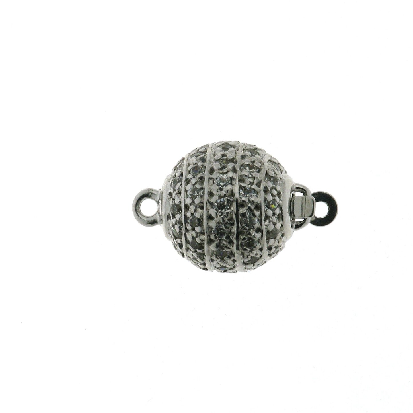 Line Pav&eacute;e ball clasp, 9 mm