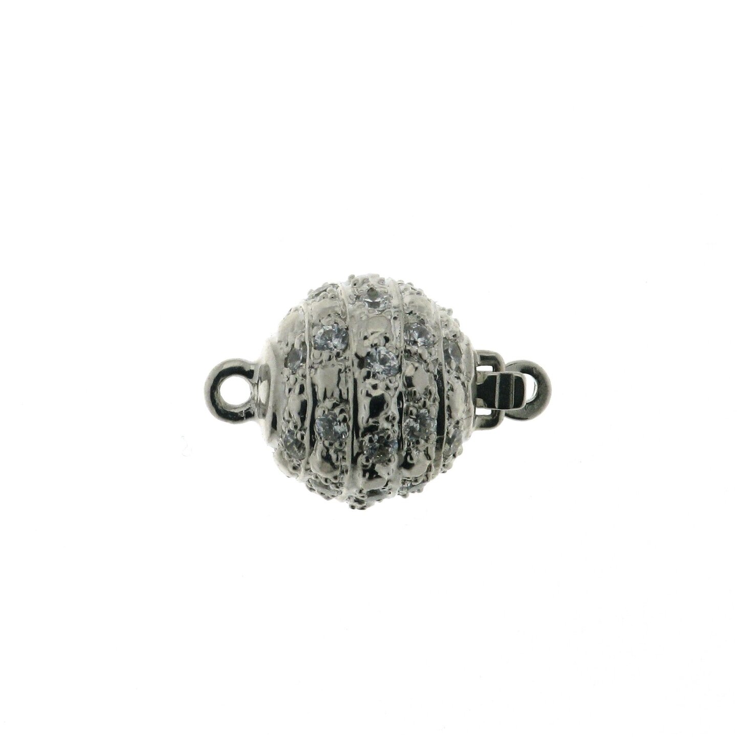 Line Pav&eacute;e ball clasp, 8 mm