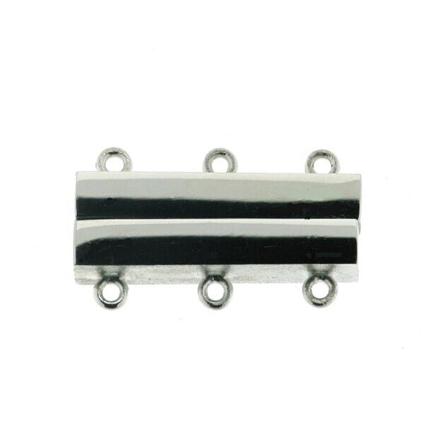 Magnetic bracelt claps, shiny, 3-row, 20 mm