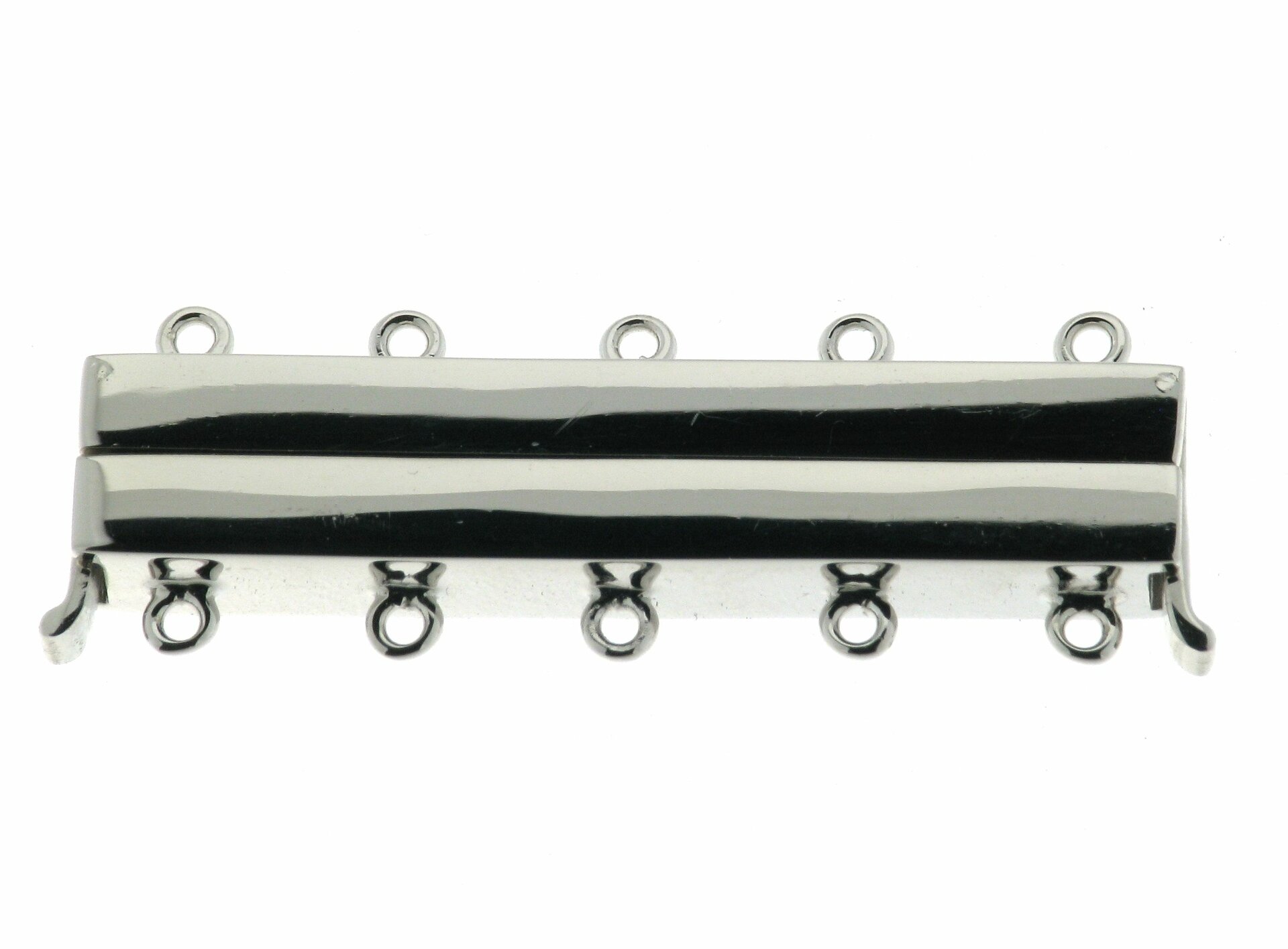 Magnetarmbandschlie&szlig;e, gl&auml;nzend, 5-rhg., 35 mm