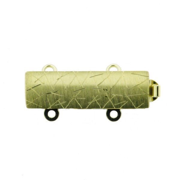 Bracelet clasp, shiny, 2-row, length 20 mm