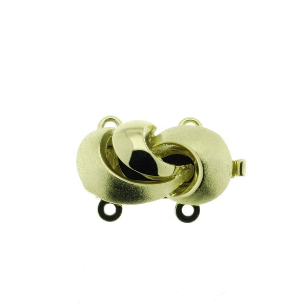 Bracelet clasp, matt/shiny, 2-row, length 15 mm