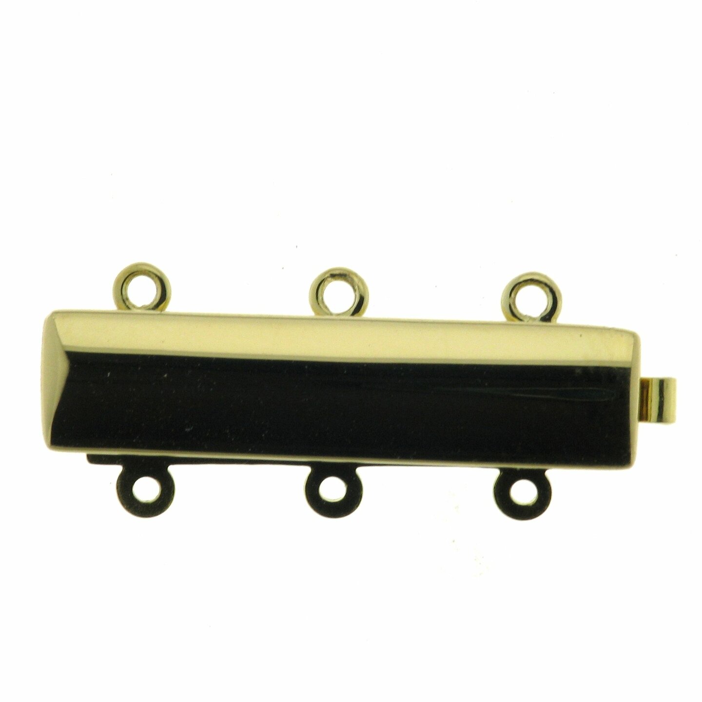 Bracelet clasp, shiny, 3-row, length 25 mm