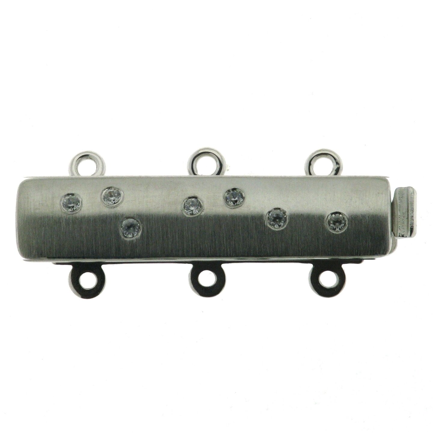 Bracelet clasp, smooth matt, 3-row, length 25 mm