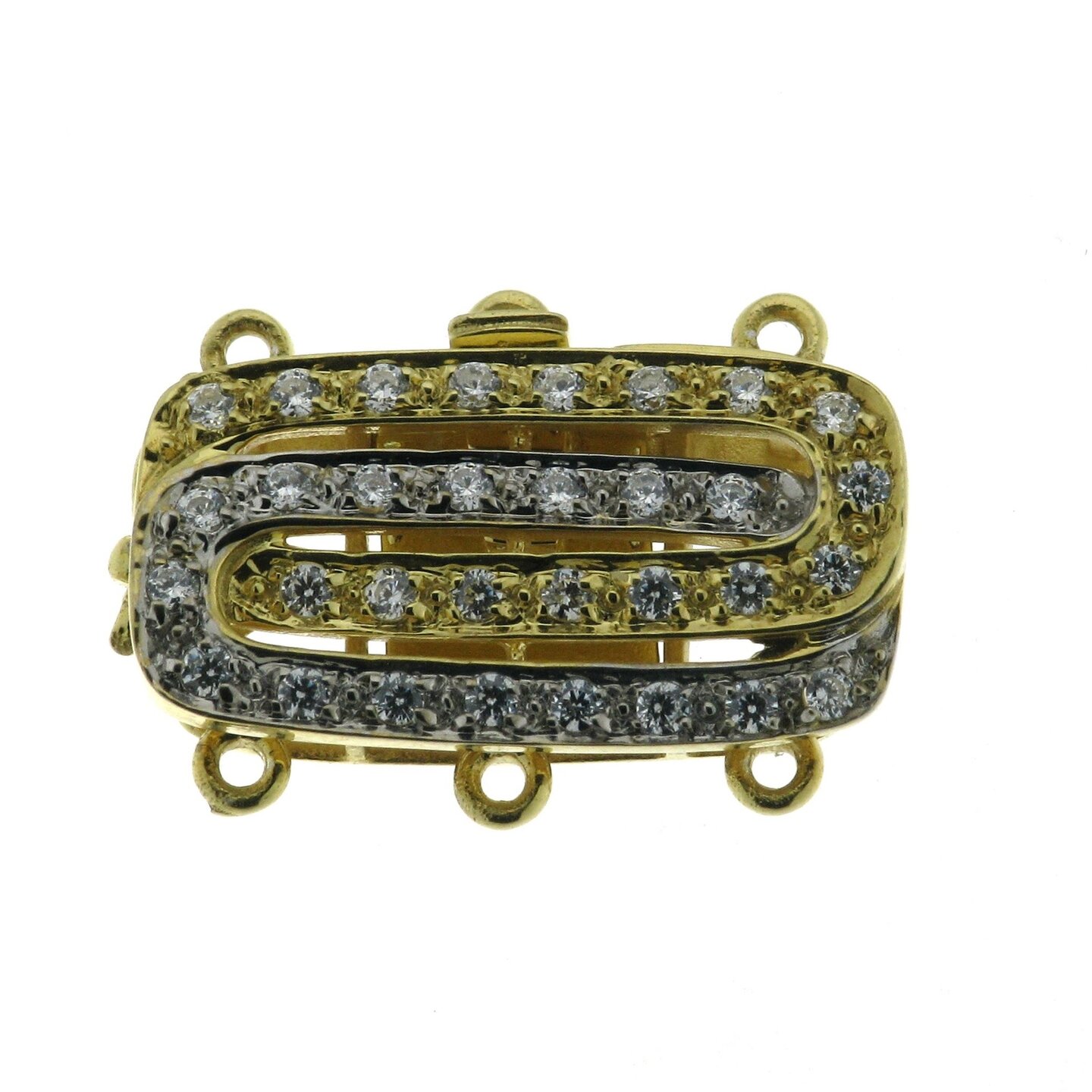 Armbandschlie&szlig;e, bicolour, 3-rhg., L&auml;nge 20 mm