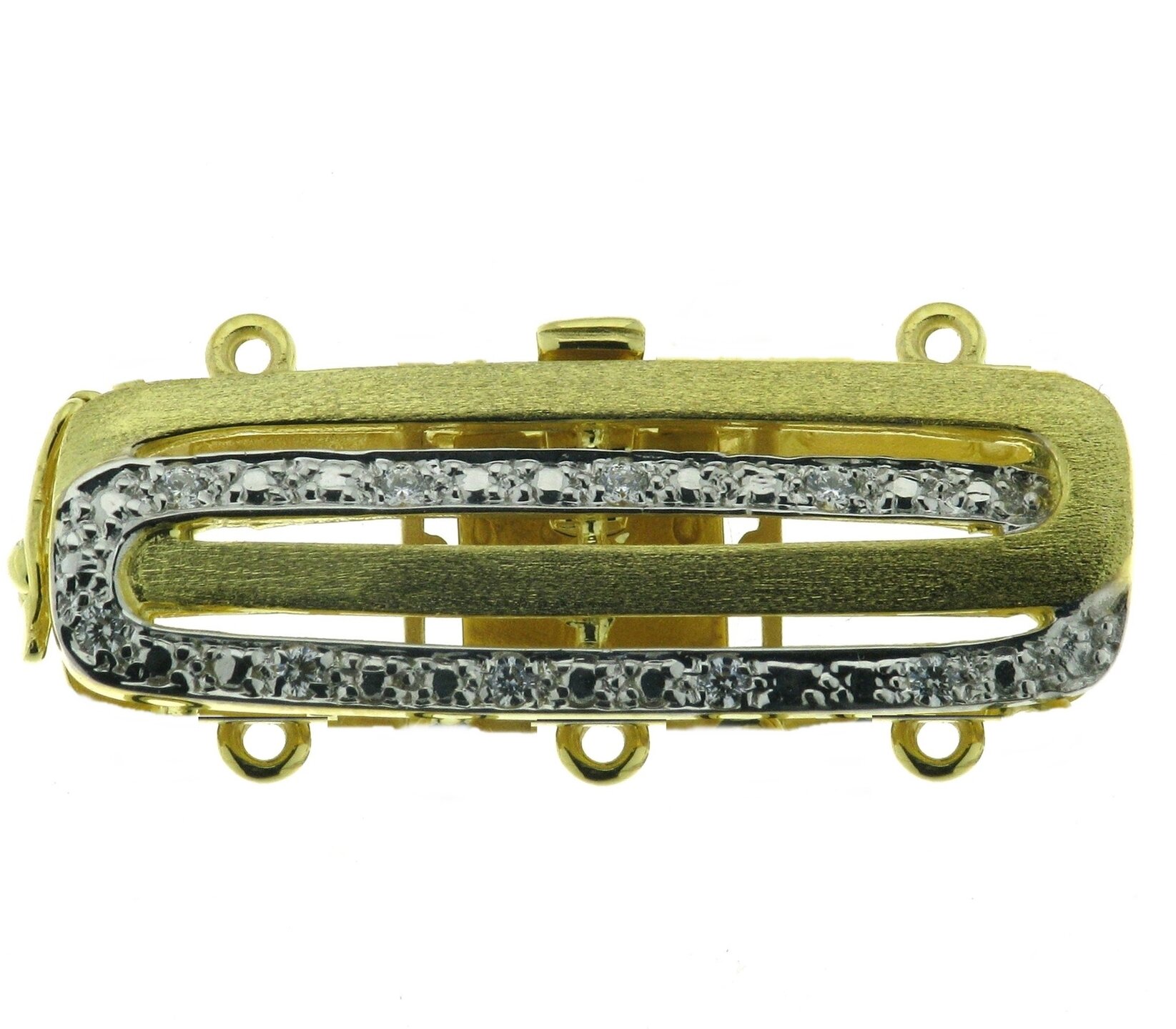 Armbandschlie&szlig;e, seidenmatt, bicolour, 3-rhg., L&auml;nge 30 mm