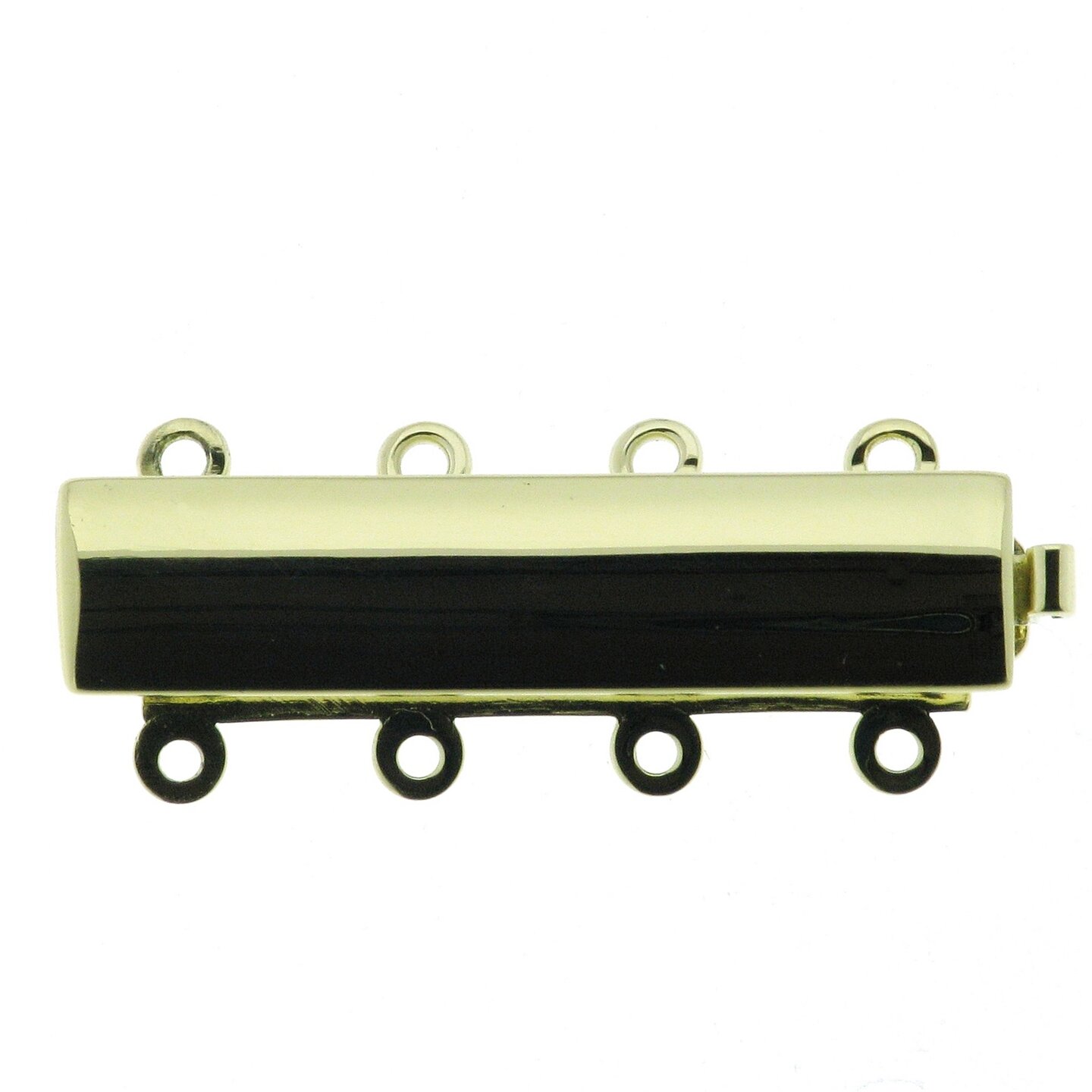Bracelet clasp, shiny, 4-row, length 25 mm