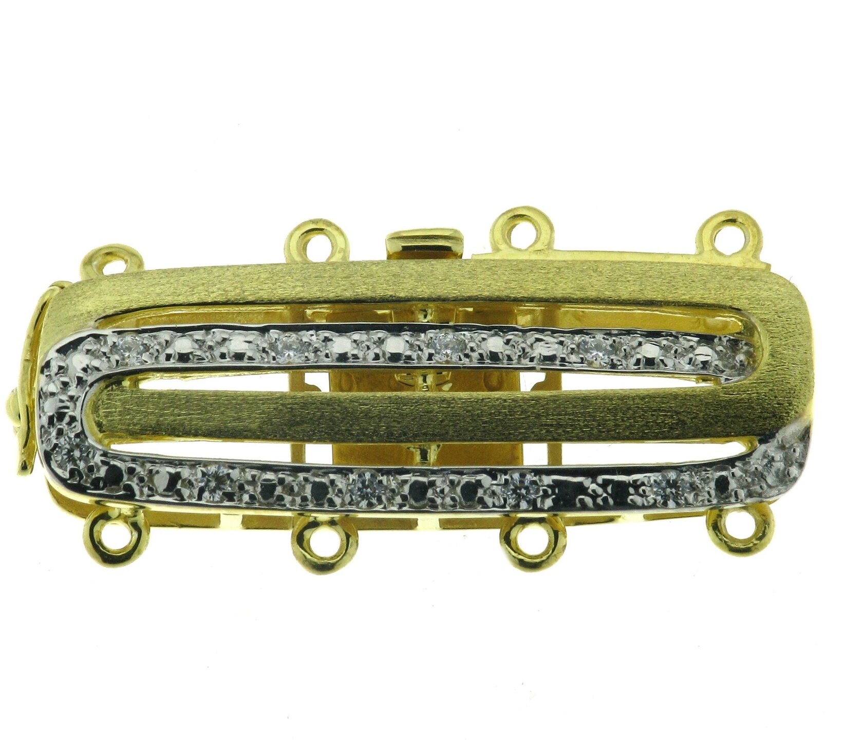 Bracelet clasp, smooth matt, 4-row, length 30 mm