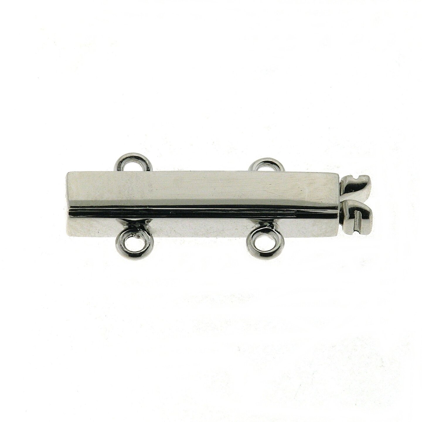 Bar bracelet clasp, 2-row, length 18 mm