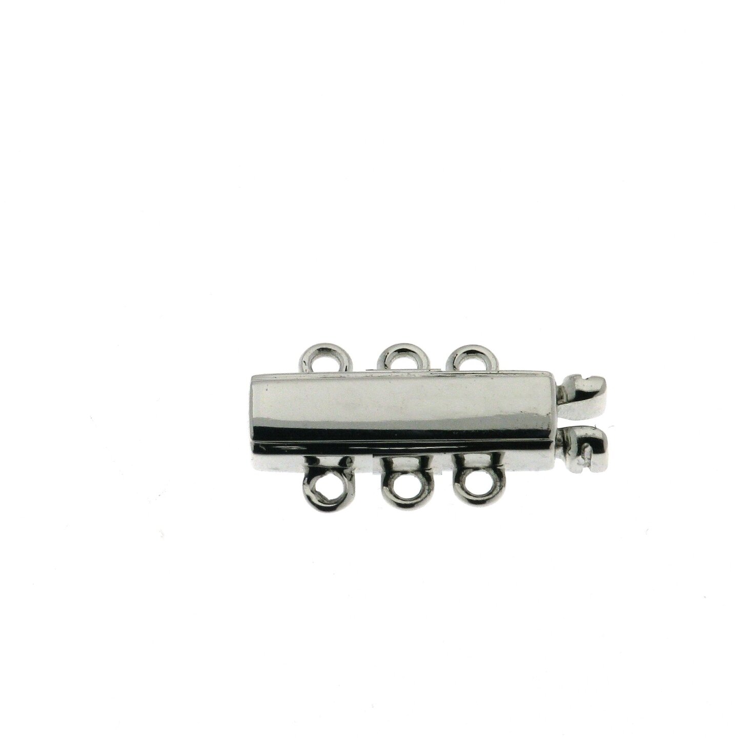 Bar bracelet clasp, 3-row, length 12 mm
