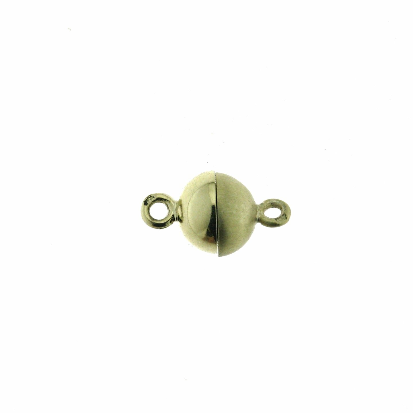 Magnetic ball clasp, 6 mm, pol./smooth matt