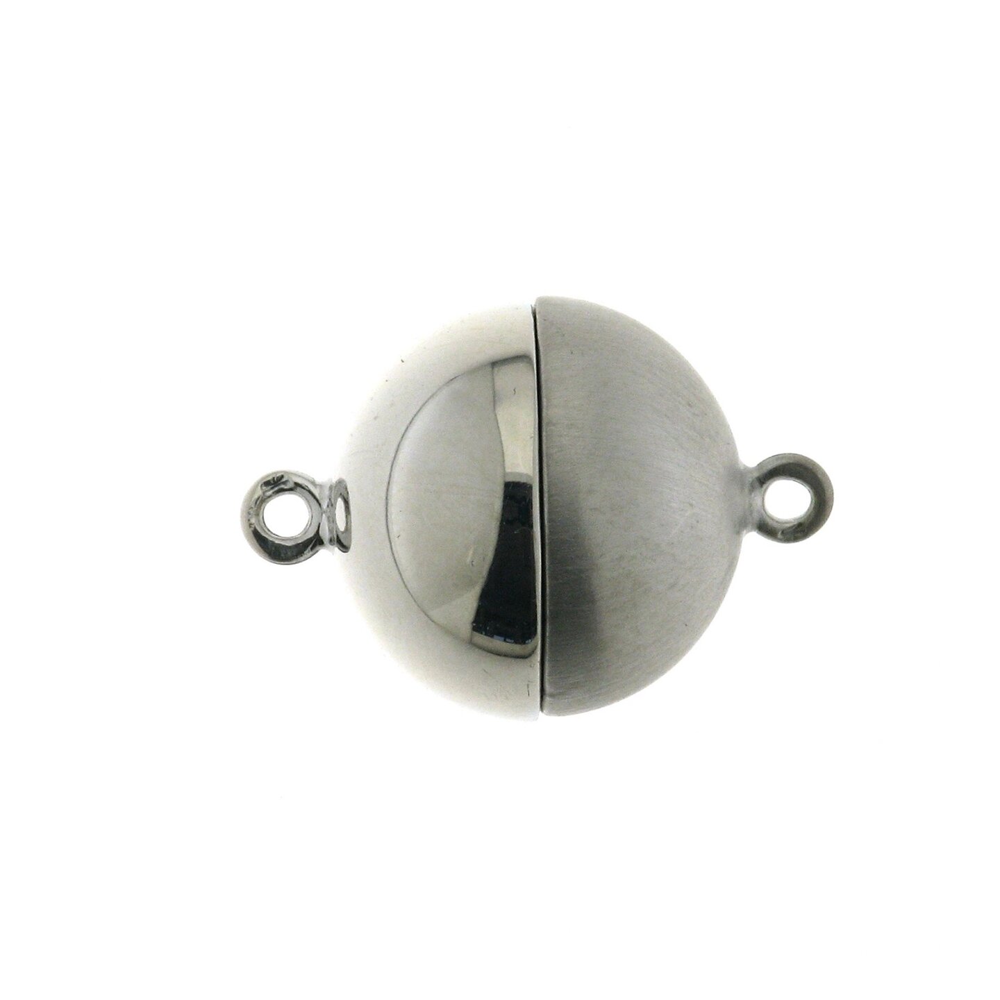Magnetic ball clasp, 12 mm, pol./smooth matt