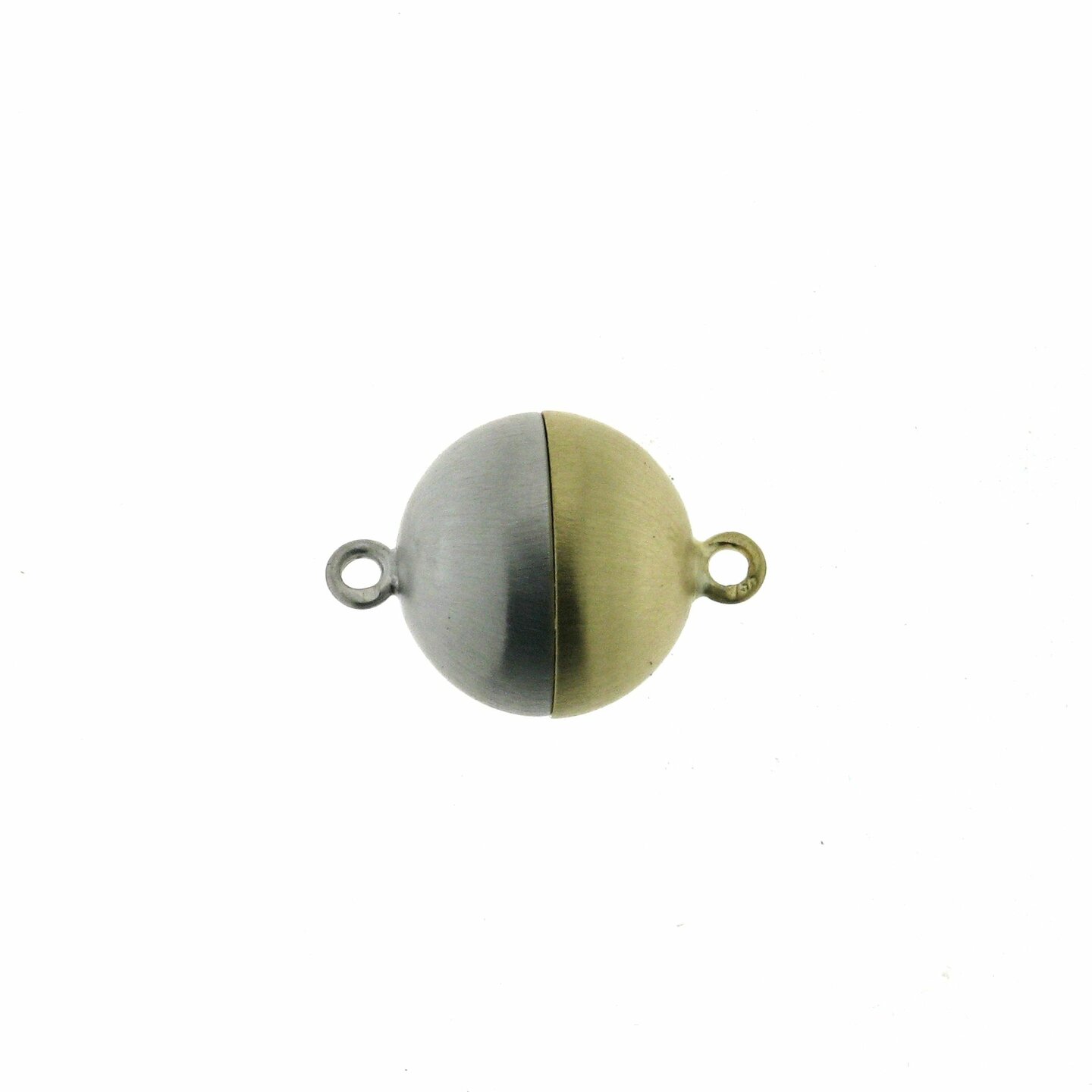 Magnetic ball clasp, 10 mm, YGWG, smooth matt.