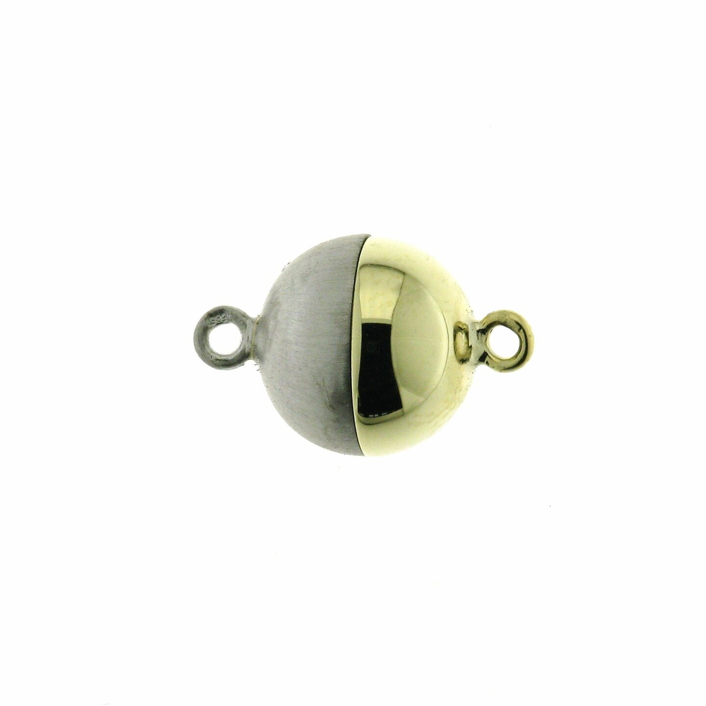 Magnetic ball clasp, 9 mm, YGWG, Shiny/smooth matt.