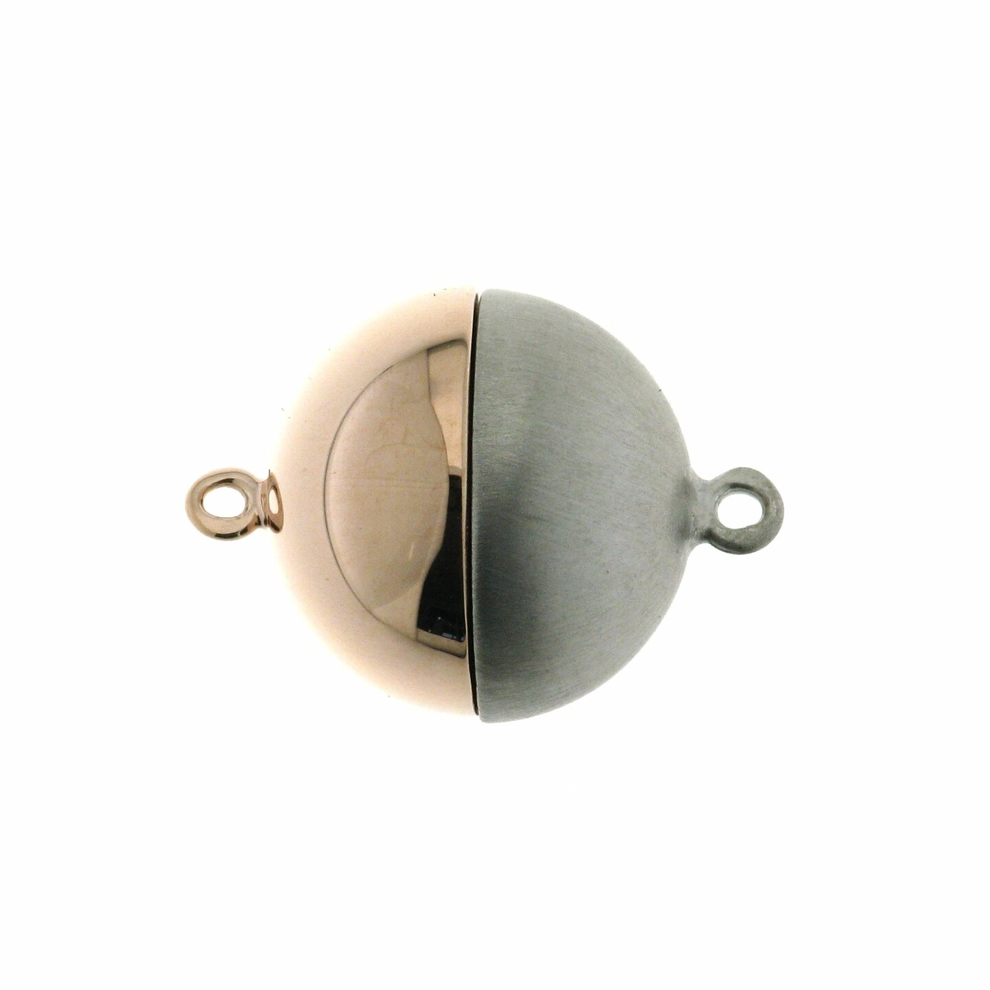 Magnetic ball clasp, 12 mm, WGRG, smooth matt/shiny