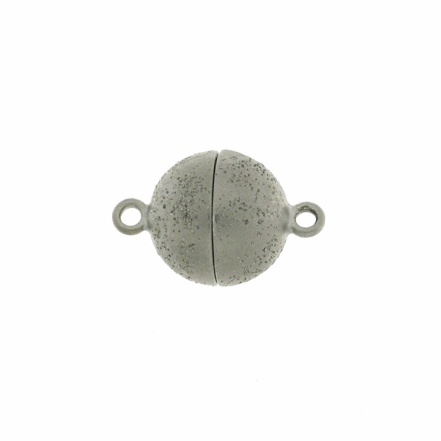 Silver magnetic ball clasp, Milkyway matt, 9 mm
