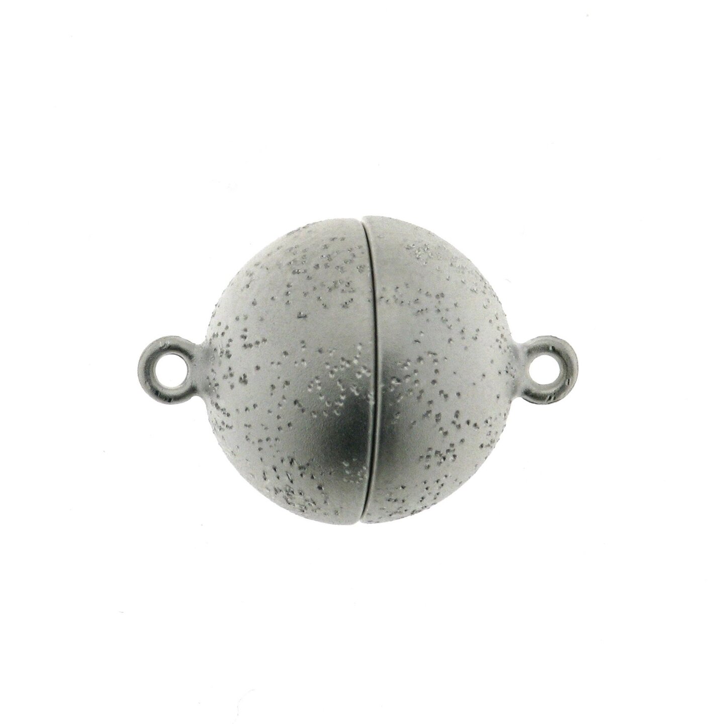 Silver magnetic ball clasp, Milkyway matt, 12 mm