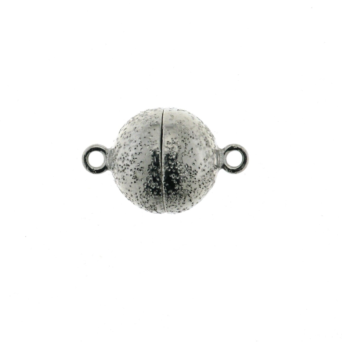 Silver magnetic ball clasp, Milkyway shiny, 9 mm