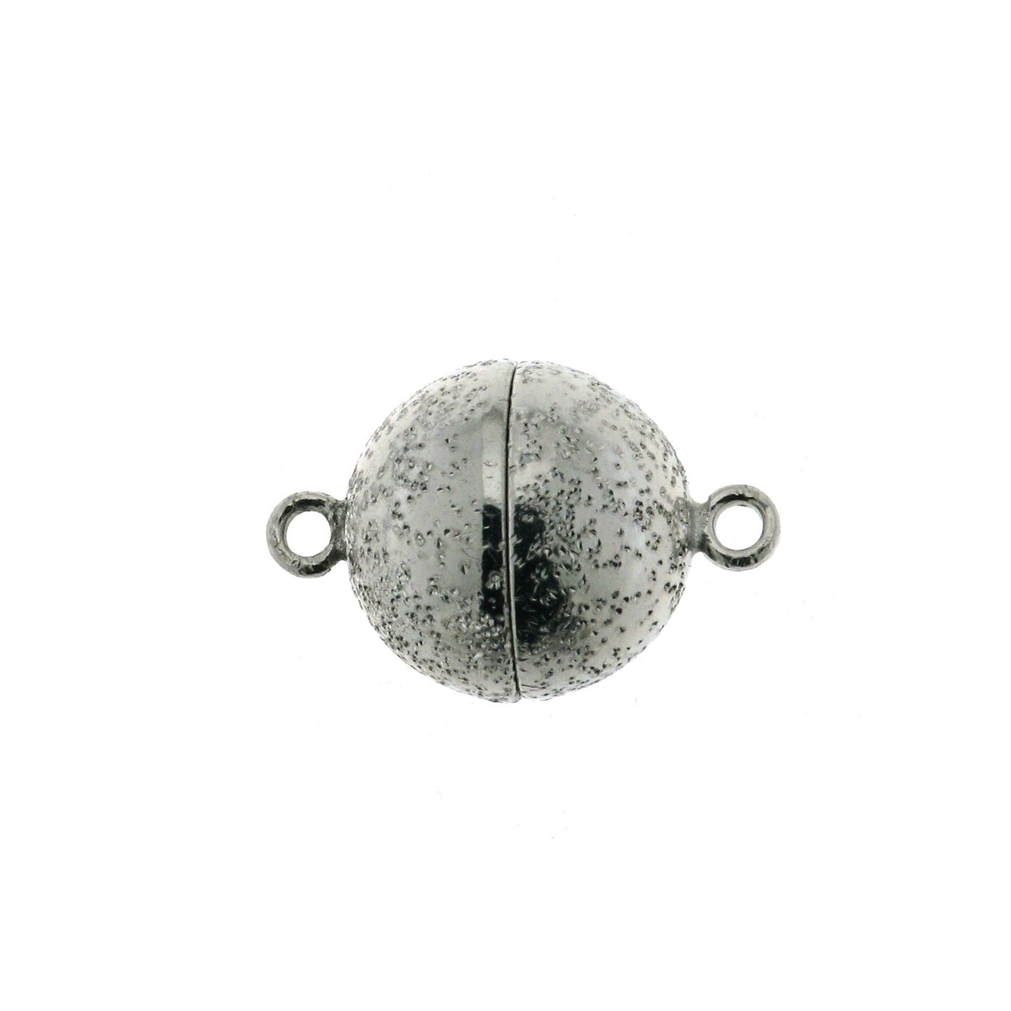 Silver magnetic ball clasp, Milkyway shiny, 10 mm