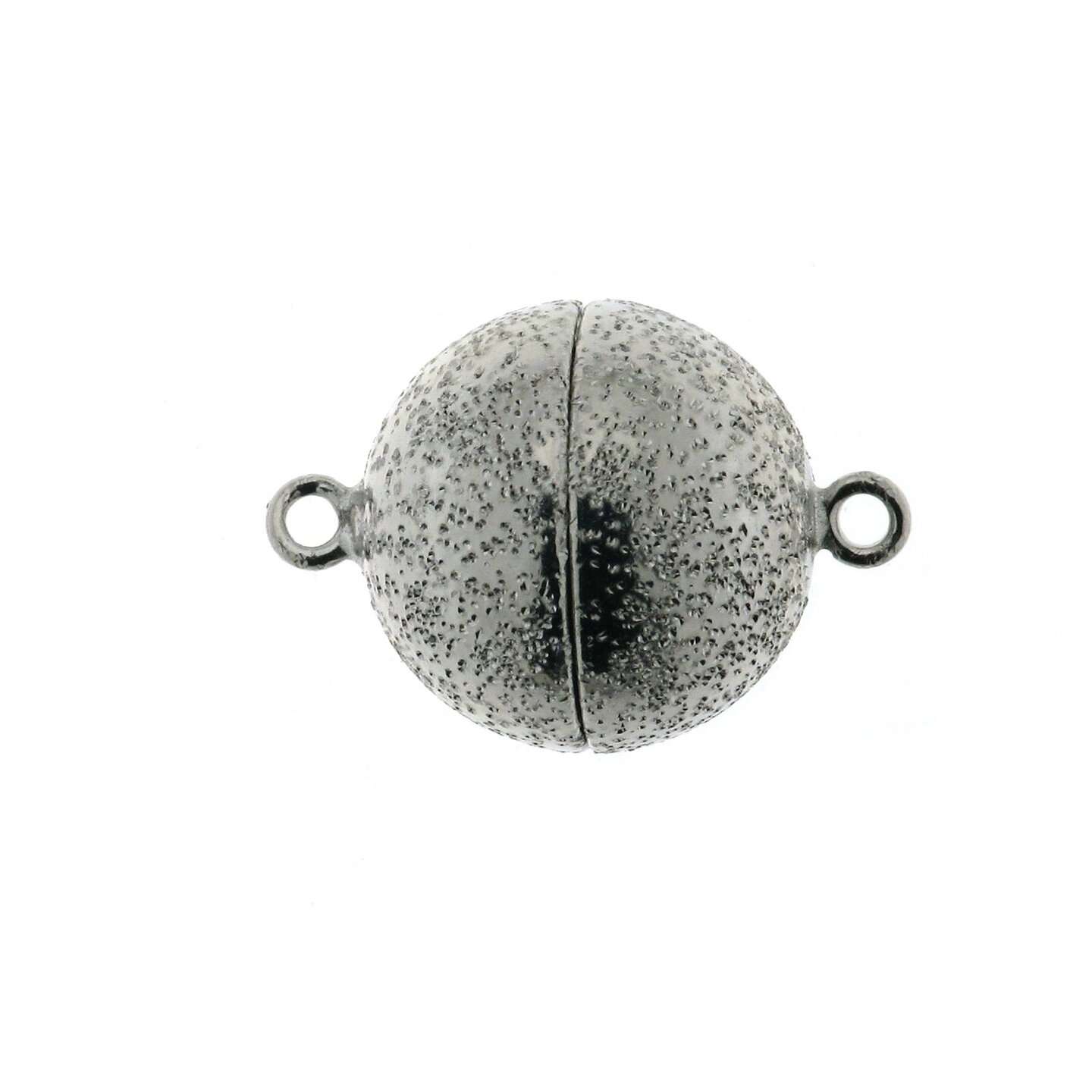 Silver magnetic ball clasp, Milkyway shiny, 12 mm