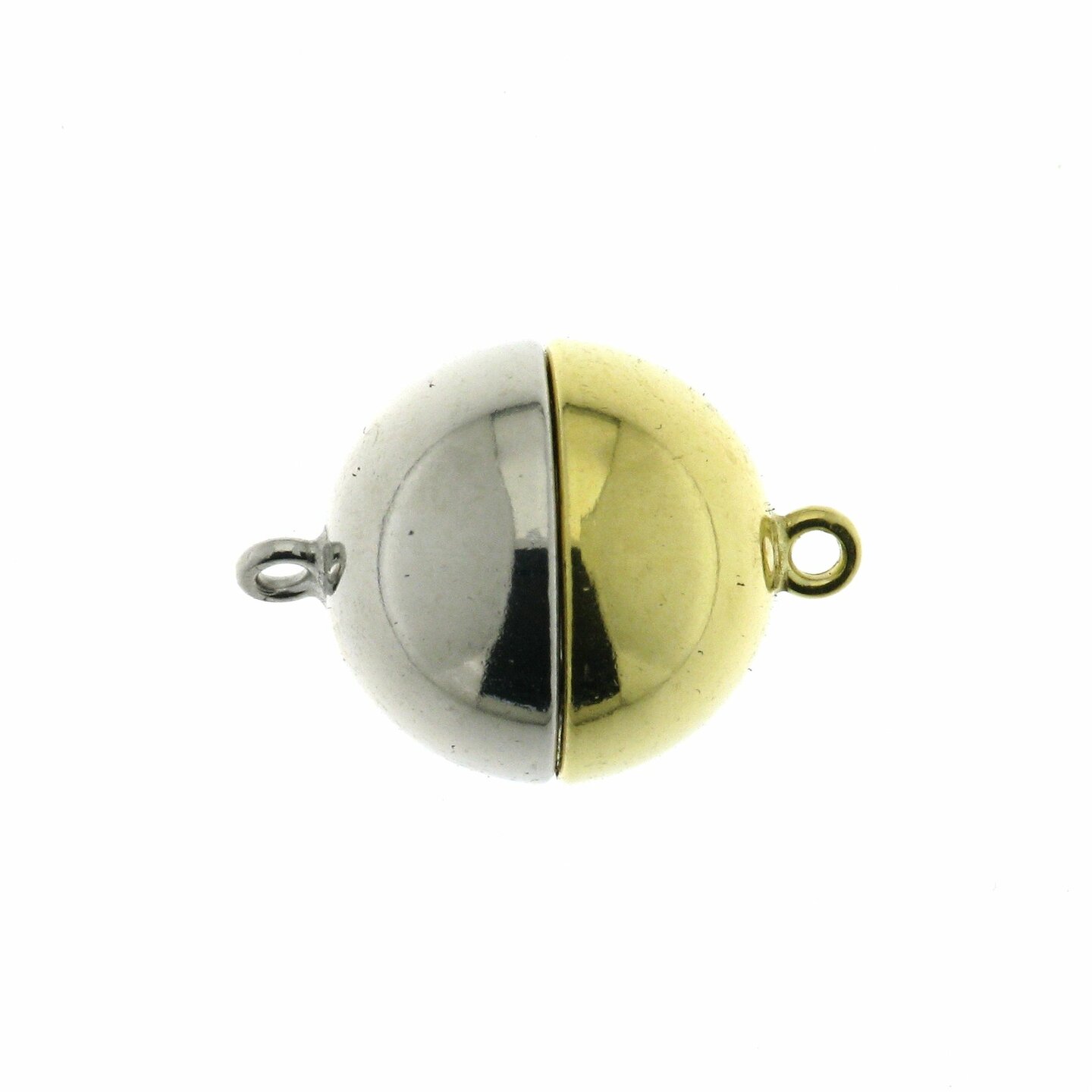 Silbermagnetkugelschlie&szlig;e, zweifarbig, gl&auml;nzend, 12 mm