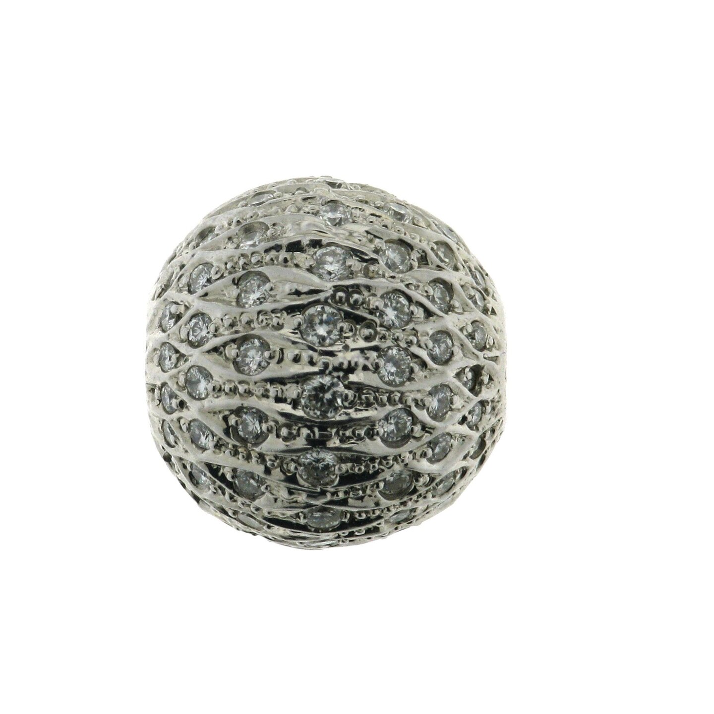 Pav&eacute;e ball clasp with wave setting, 15 mm