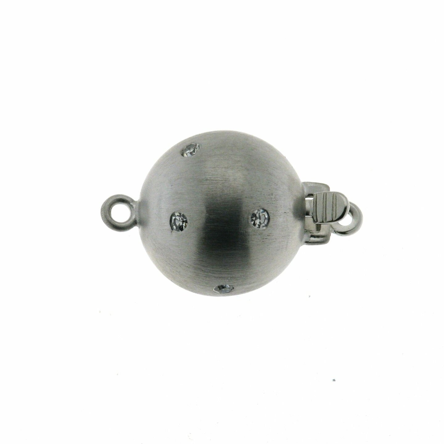 Diamond ball clasp, scattered, smooth matt, 11 mm