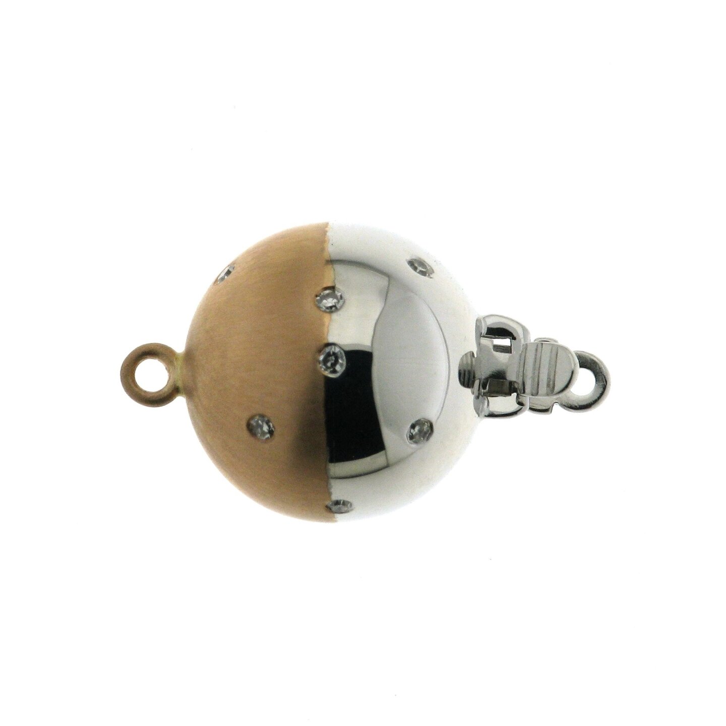 Brillantkugelschlie&szlig;e, gestreut, RG seidenmatt/WG gl&auml;nzend, 11 mm