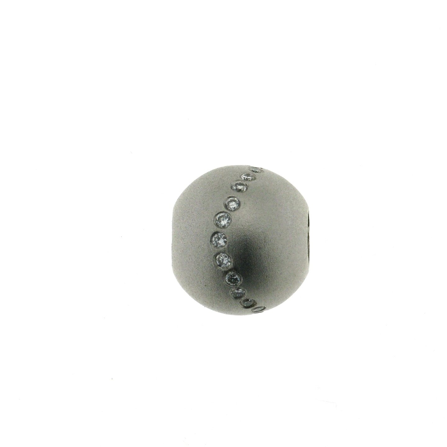 interchangeable diamond ball clasp in S-Line, smooth matt, 11 mm