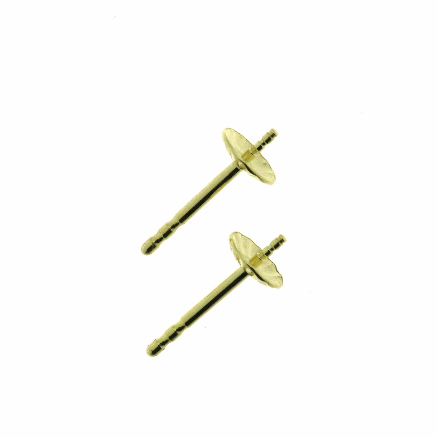 Earstud finding with 5 mm pearl cup, without butterly backs