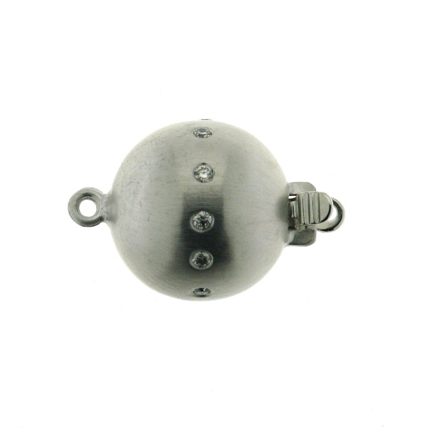 Diamond ball clasp, strait Line, smooth matt, 12 mm