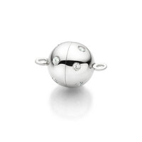Magnetkugelschließe mit Brillanten, glänzend, 9 mm