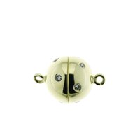 Magnetkugelschließe mit Brillanten, glänzend, 11 mm