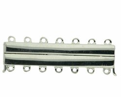 Magnetarmbandschließe, glänzend, 7-rhg., 35 mm